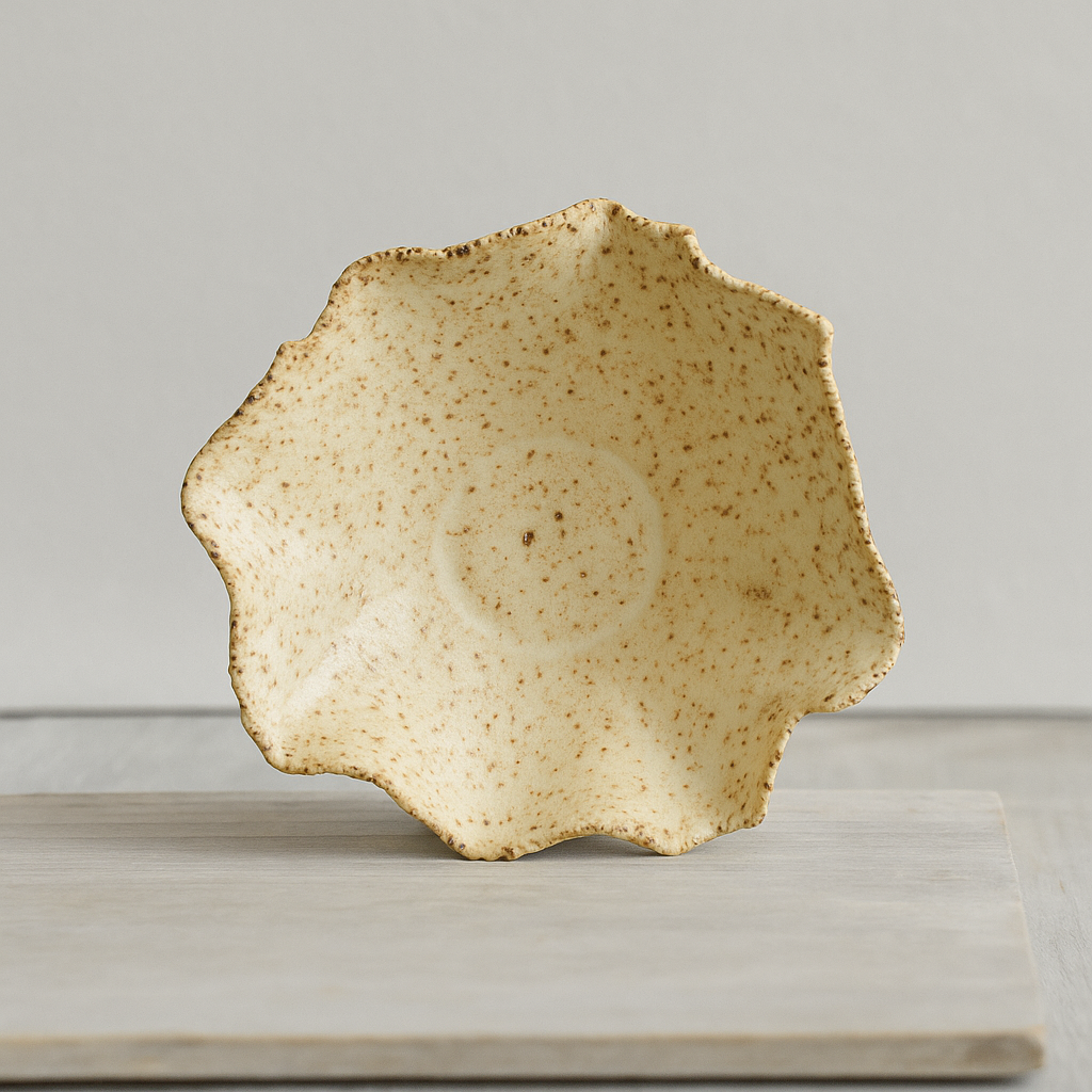 Handmade Ceramic Incense Holder Vessel – Natural Flower Form
