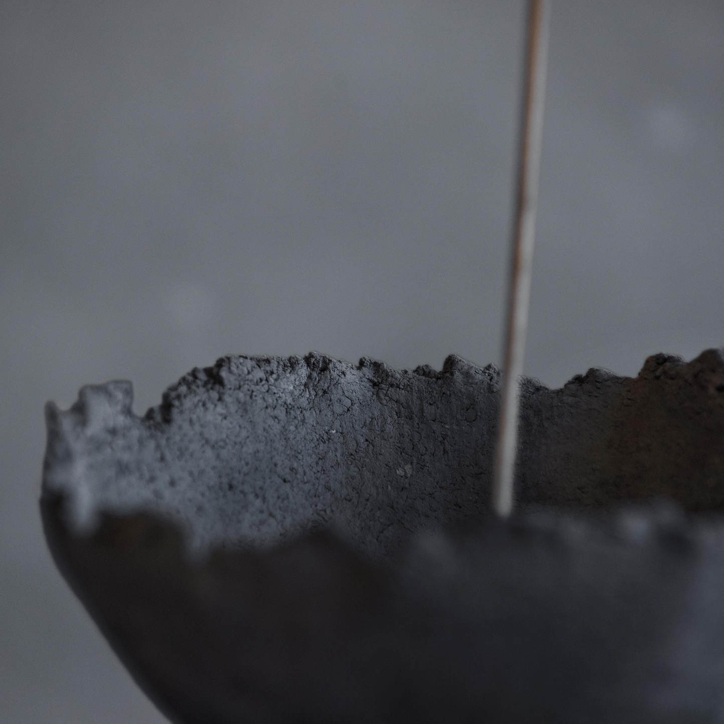 Handmade Textured Ceramic Incense Holder Vessel - Matte Black